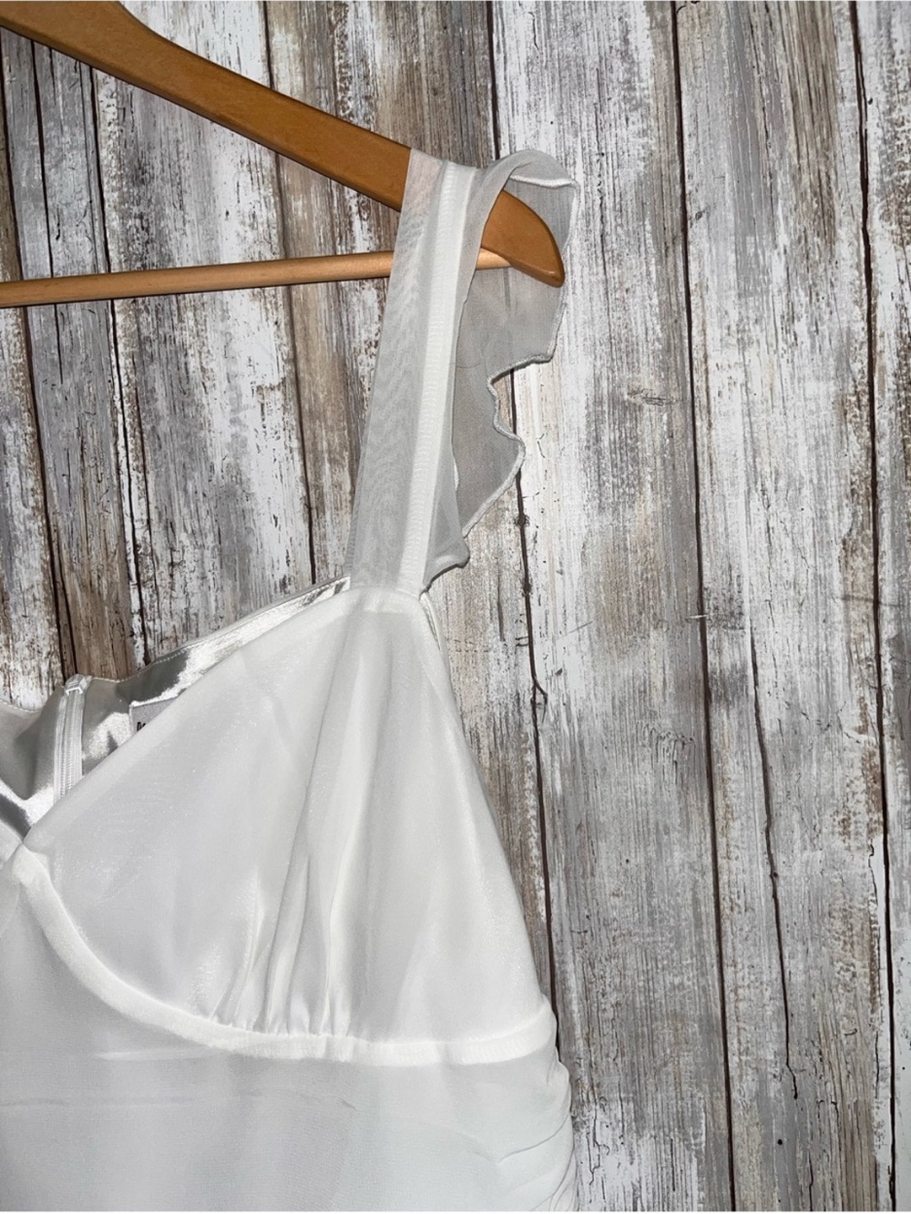 Princess Polly So Sweet White Babydoll Mini Dress Ruffle Straps Size 8 NWT - Picture 3 of 5